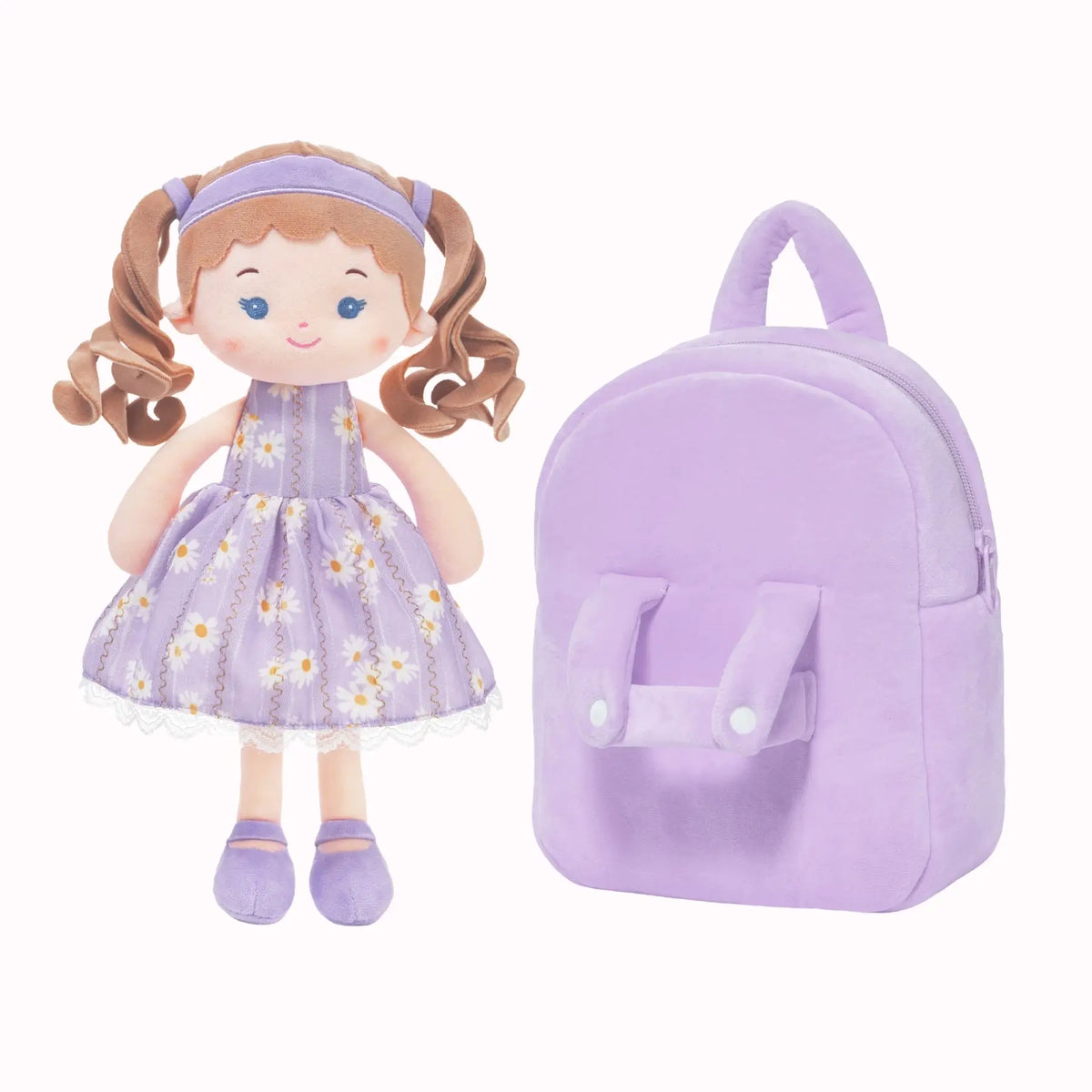 Personalized Daisy Girl Doll Backpack - Purple