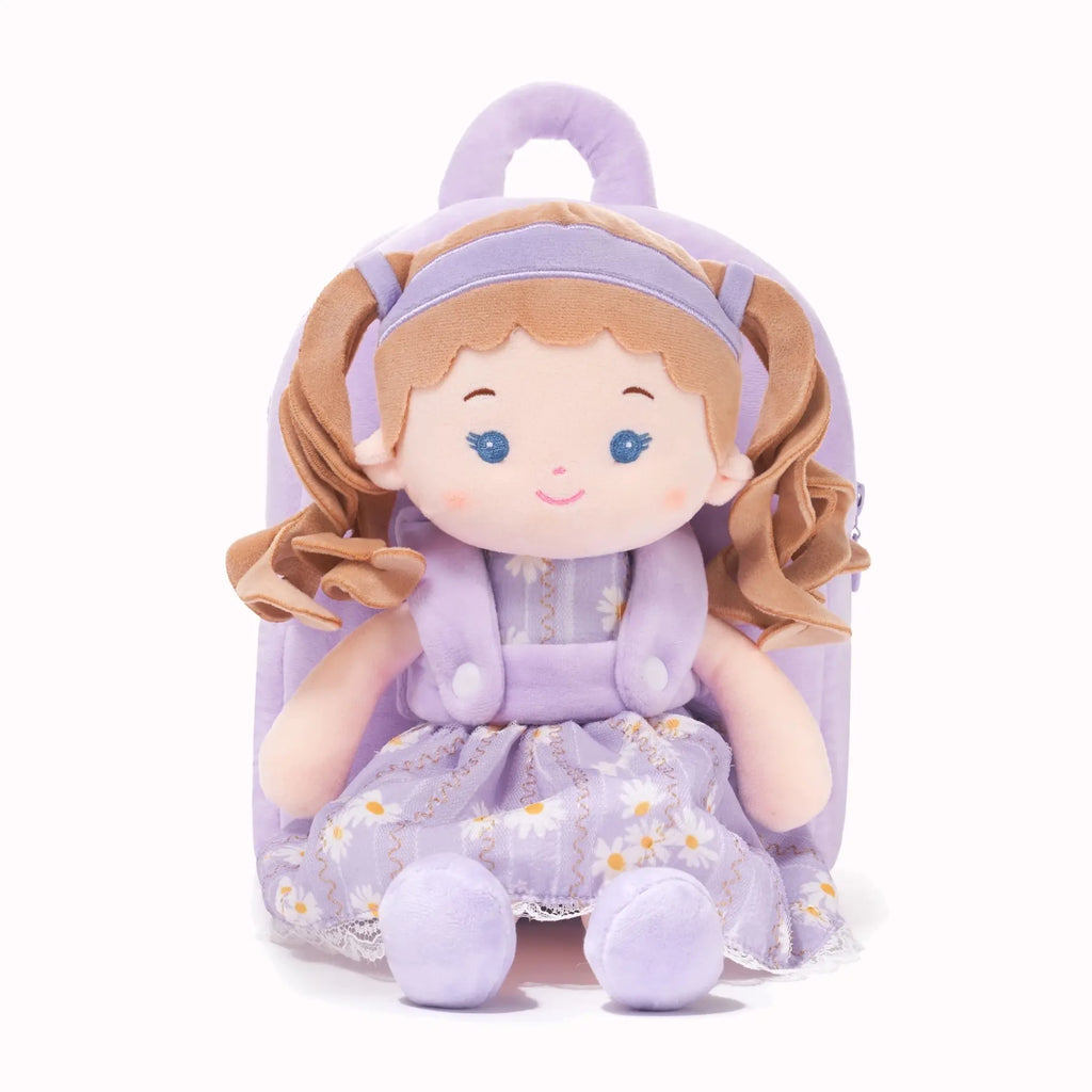 Personalized Daisy Girl Doll Backpack - Purple